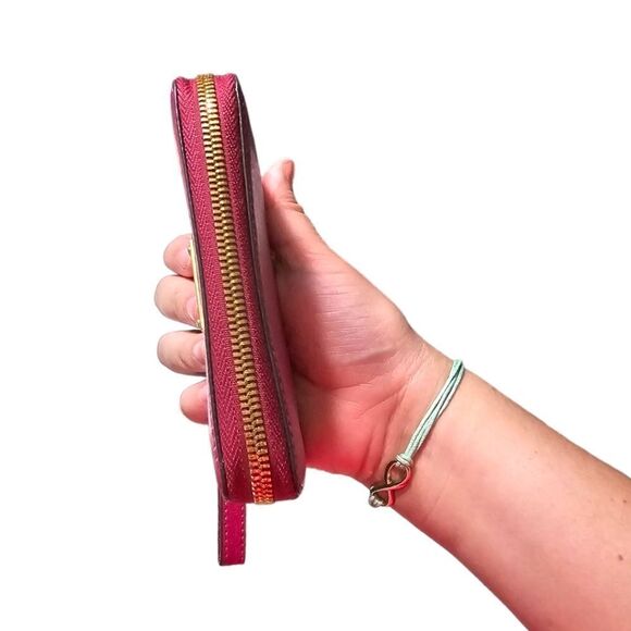 Michael Kors Leather Pink Zip-around Wristlet Wallet - Picture 6 of 16